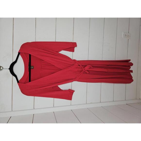 Merona XXL red midi wrap dress - Picture 1 of 4